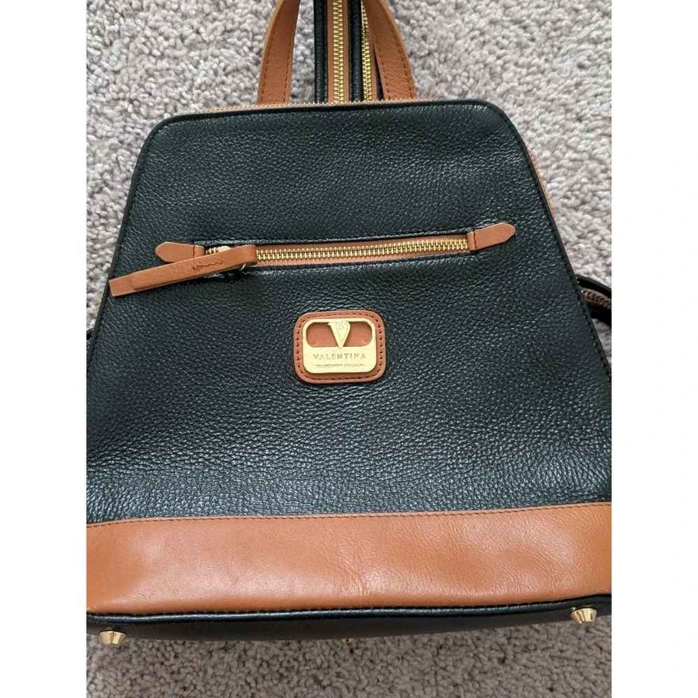 Vintage Valentina Tradizione Italiana Leather Backpack Convertible Sling Bag